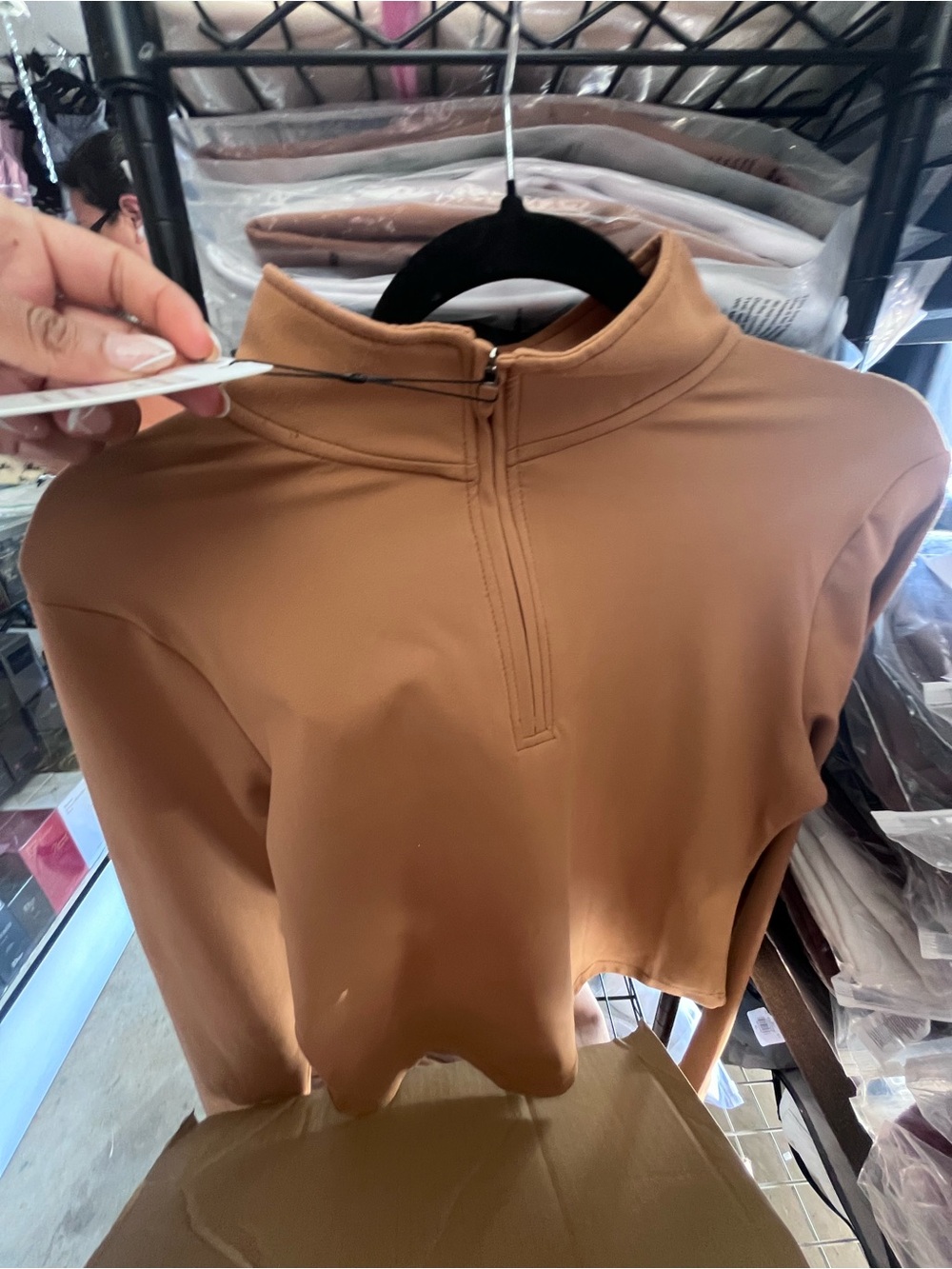 ALO Yoga Camel Half-Zip Turtleneck Pullover alosoft small - Picture 3 of 4
